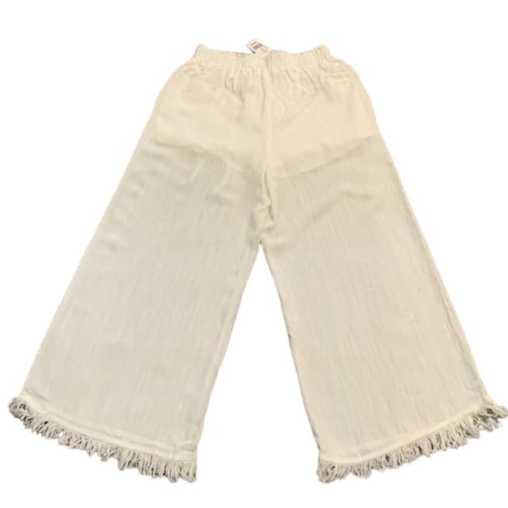 LELIS Fringe Hem Wide Leg Pant NWT
